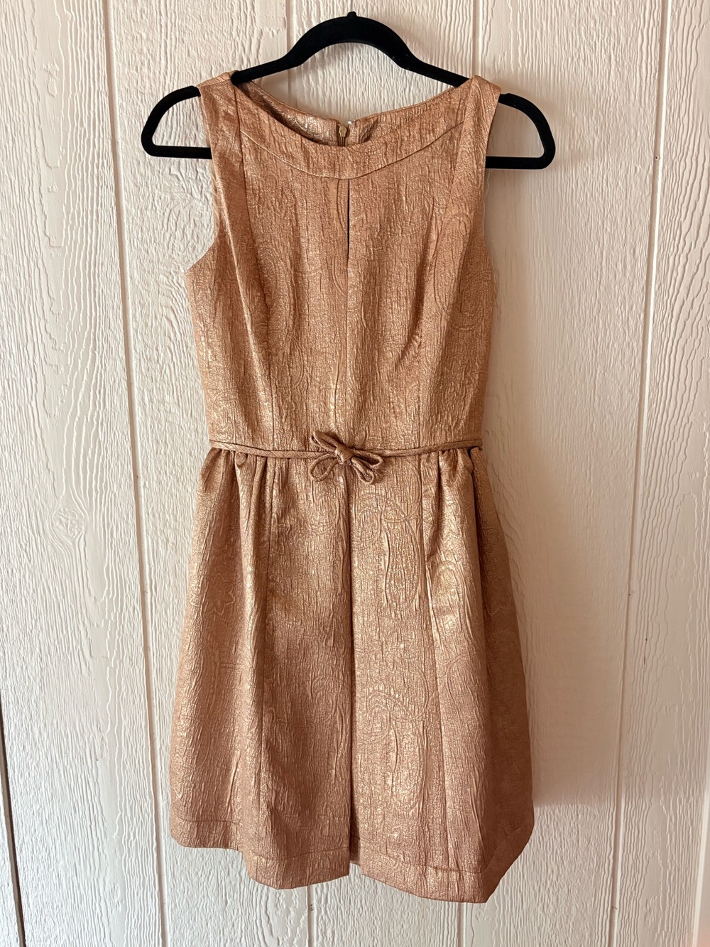 Metallic Gold Brocade Dress Fall Wedding Guest Cocktail Party NWT Size 8